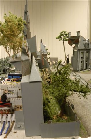 Veldhoven 1935 zijkant pastorie en kerk